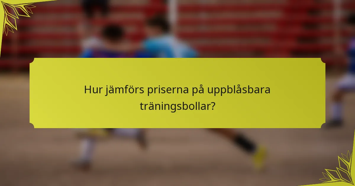 Hur jämförs priserna på uppblåsbara träningsbollar?