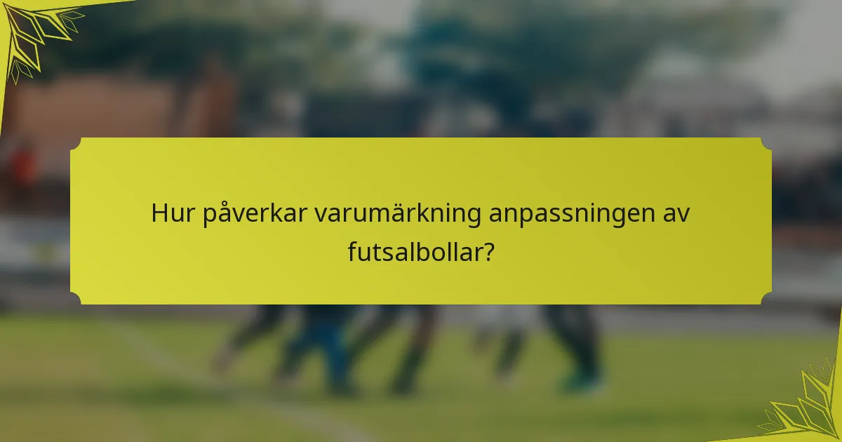 Hur påverkar varumärkning anpassningen av futsalbollar?