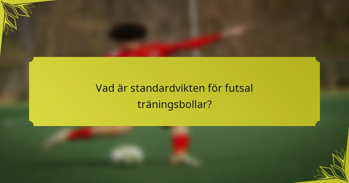 Vad är standardvikten för futsal träningsbollar?