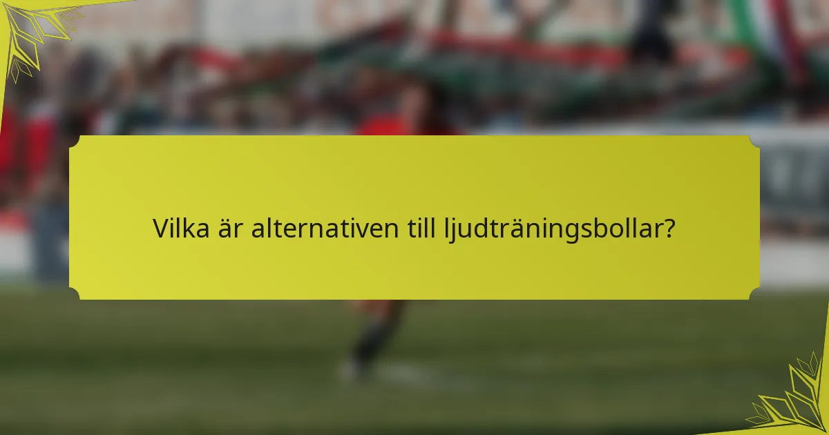 Vilka är alternativen till ljudträningsbollar?