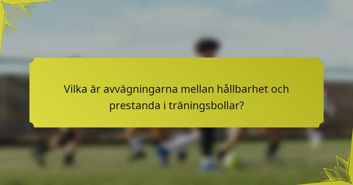 Vilka är avvägningarna mellan hållbarhet och prestanda i träningsbollar?
