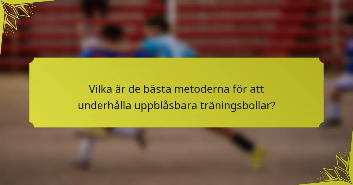 Vilka är de bästa metoderna för att underhålla uppblåsbara träningsbollar?