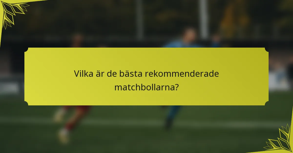 Vilka är de bästa rekommenderade matchbollarna?