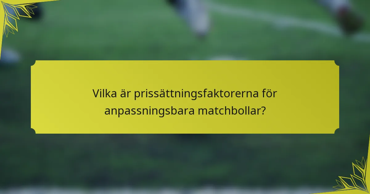 Vilka är prissättningsfaktorerna för anpassningsbara matchbollar?