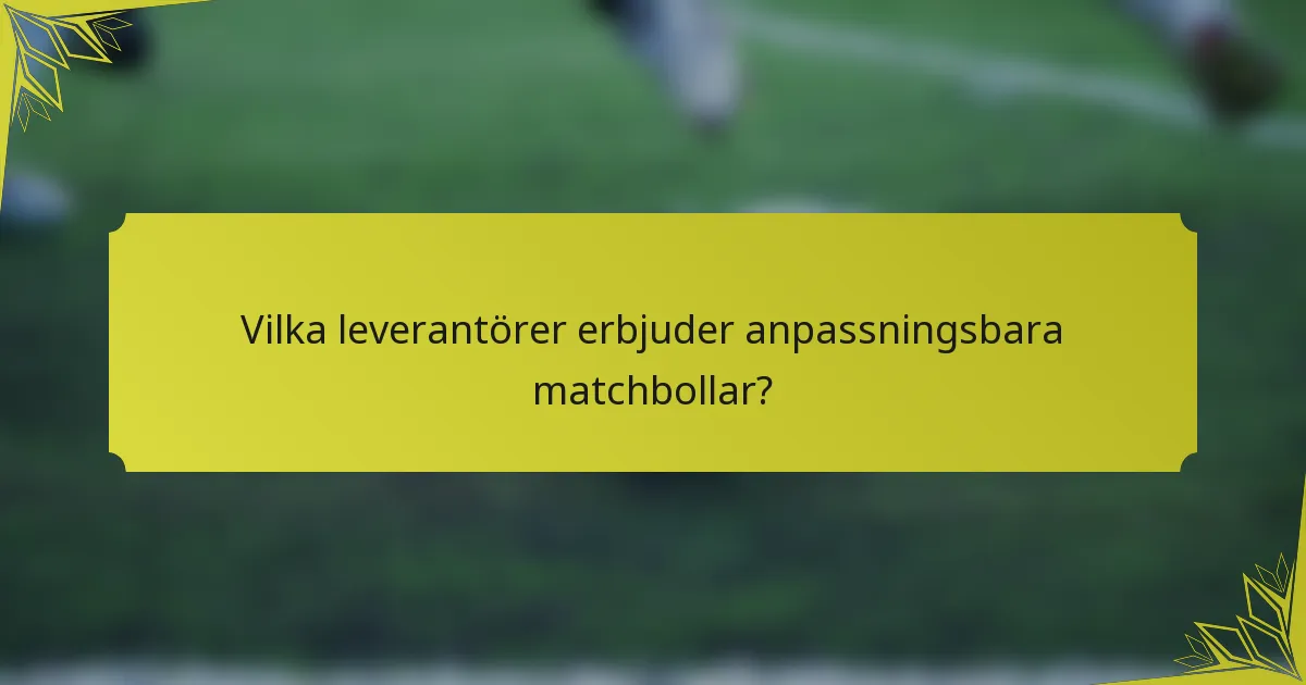Vilka leverantörer erbjuder anpassningsbara matchbollar?