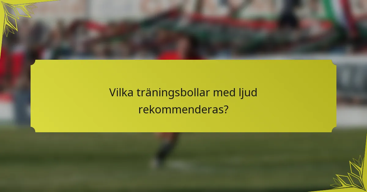 Vilka träningsbollar med ljud rekommenderas?