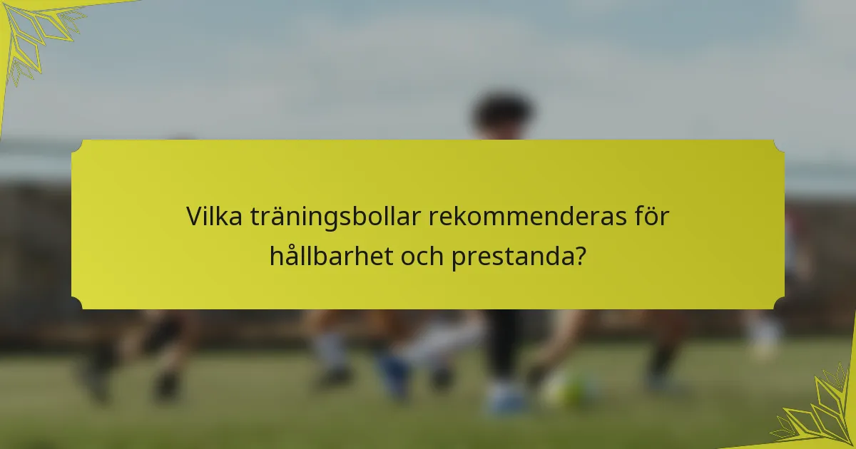 Vilka träningsbollar rekommenderas för hållbarhet och prestanda?